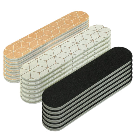 Set of 18 Dual-Sided Nail File Emery Board Heavy Medium & Fine Grit Cushioned Easy Grip Comfortable Filing Smoothing Finishing Nails 3.5” Travel Size TSA Approved