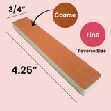 Set of 12 Dual-Sided Coarse & Fine Grit Nail File Emery Board Individual Case Cushioned Easy Grip Filing Smoothing Polishing Finishing Nails 4.25” Travel Size TSA Approved