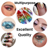 1 Pack of 12 Sparkly Colors Chunky Glitter Iridescent Irregular Holographic Foil Flakes Confetti Nail Art Resin Body Eyes Face Craft Red Black Gold White Green Purple Pink Orange Blue Silver Voilet