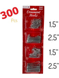 300 Silver Christmas Holiday Ornament Hooks Hanger Sturdy Metal Wire for All The Holiday Ornaments & Decorations Hanging on Tree Garlands & Wreaths