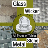 ALAZCO  1 Set of 2 Inch Patio Table Umbrella Hole Ring & Cap Set Premium Silicone Clear Transparent Hole Ring Plug & Cap Outdoor Patio Tables Garden Beach Home Café Restaurant