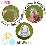 ALAZCO  1 Set of 2 Inch Patio Table Umbrella Hole Ring & Cap Set Premium Silicone Clear Transparent Hole Ring Plug & Cap Outdoor Patio Tables Garden Beach Home Café Restaurant