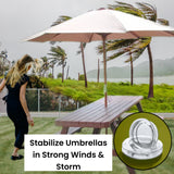 ALAZCO  1 Set of 2 Inch Patio Table Umbrella Hole Ring & Cap Set Premium Silicone Clear Transparent Hole Ring Plug & Cap Outdoor Patio Tables Garden Beach Home Café Restaurant