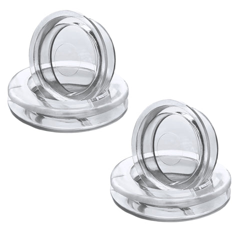 2 Sets of 2 Inch Patio Table Umbrella Hole Ring & Cap Set Premium Silicone Clear Transparent Hole Ring Plug & Cap Outdoor Patio Tables Garden Beach Home Café Restaurant