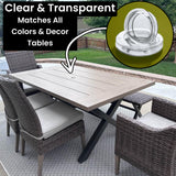 ALAZCO  1 Set of 2 Inch Patio Table Umbrella Hole Ring & Cap Set Premium Silicone Clear Transparent Hole Ring Plug & Cap Outdoor Patio Tables Garden Beach Home Café Restaurant