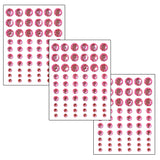 180 Pink Self Adhesive Face Body Rhinestones Gems Strong Stickers 3 Sizes Stick On Embellishment Jewels Body Face Nails Bling Craft DIY Decorations(4/6/9mm)