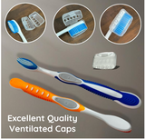 Value Set of 7 Tooth Brush Medium Bristles Toothbrush Comfort Hold Soft Silicone Non-Slip & Ergonomic Includes 4 Ventilated Covers Easy Storage & Travel BPA- Free