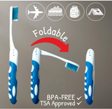 4 Pack Soft Bristle Tooth Brush Travel Comfort Hold Toothbrush On The Go Folding Compact Size Ergonomic Foldable Camping Gym School Locker Backpack TSA Approved BPA-Free