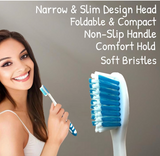 4 Pack Soft Bristle Tooth Brush Travel Comfort Hold Toothbrush On The Go Folding Compact Size Ergonomic Foldable Camping Gym School Locker Backpack TSA Approved BPA-Free