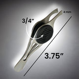 1 ALAZCO Professional Comfort Hold Soft Grip Non-Slip Rust Proof Stainless Steel Slanted Tip Eyebrow Tweezers Facial Hair Removal Ingrown Brows Slant Tweezer Women Men