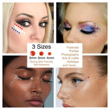 180 Pink Self Adhesive Face Body Rhinestones Gems Strong Stickers 3 Sizes Stick On Embellishment Jewels Body Face Nails Bling Craft DIY Decorations(4/6/9mm)