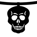 2 Halloween Skull Garland Banner Decorations Scary Spooky Sparkly Glittery Gold Black Reversible Gothic Witchy Birthday Party Day of the Dead Dia de los Muertos 12 Skulls each (5 ft. Each)