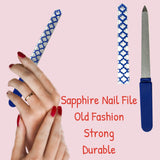 4 Premium Diamond Steel Double Sided (Fine & Medium) Sword File Sapphire Grit Nail File Manicure Pedicure Grooming Buffing Tool PRO DIY Natural Gel Acrylic Fingers Toenails Beautiful Protective Cover