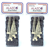 ALAZCO 16 pc Vintage Style Hair Roller MINI Small BRUSH ROLLERS & PINS Mesh Hair Curlers With Bristles 2"x 1/2" with Flexible Locking Pins - Tight Small Curls Short Hair Kids Pageants Doll Hair