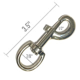 2pc ALAZCO Superior Quality 3.5'' Inch by 1/2-Inch 70 Lbs Round Steel Swivel Eye Bolt Snap Hook Multipurpose Pet Leash Flag Pole Key Chain Clothlines Tarp Cover - Nickel Plated