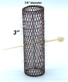 12 pc Vintage Style Hair Rollers BRUSH ROLLERS & 12 PINS - Mesh Hair Curlers with Bristles 3"x 7/8" (12 Large Rollers & Pins)