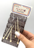 12 pc Vintage Style Hair Rollers BRUSH ROLLERS & 12 PINS - Mesh Hair Curlers with Bristles 3"x 7/8" (12 Large Rollers & Pins)