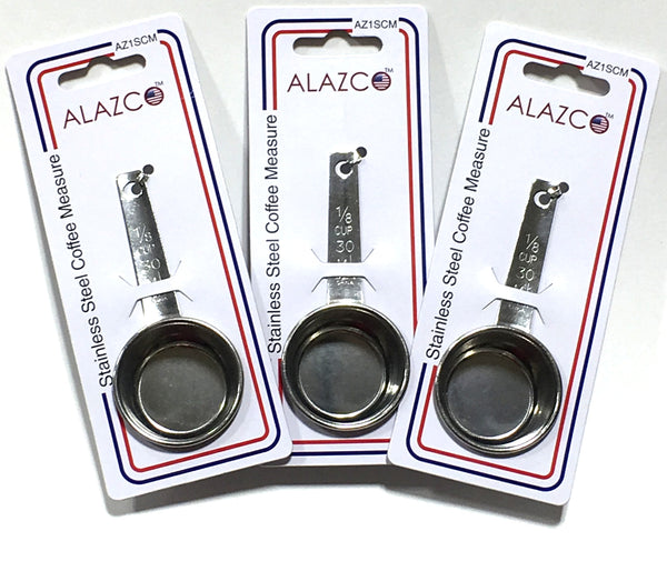 3pc STAINLESS STEEL ALAZCO COFFEE MEASURING SCOOP 1/8 CUP