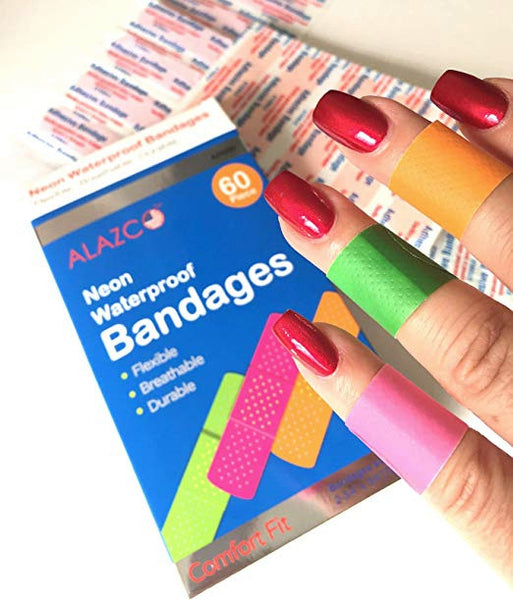 240pc ALAZCO Neon Adhesive Waterproof Bandages Strip (23/4" x 3/4") K
