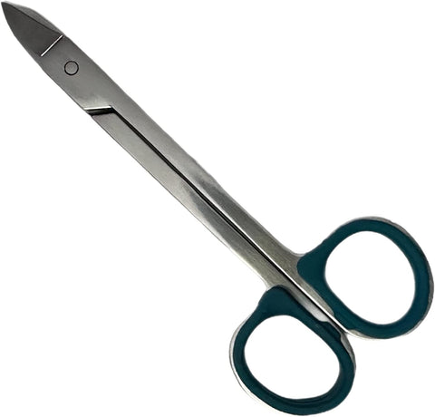 ToeNail Clippers Pedicure Scissors Sharp Curved Stainless Steel Blades Nail Clipping Scissors Sturdy Long Shank Clean Cuts Every Time Non-Slip Soft Silicone Grip Handle Teal