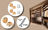5 Complete Set Wooden Closet Pole Sockets with Screws - Closet Pole Rod Holders Organization Hallway Bathroom Curtain Clothing Store Accept Standard 1-3/8" Pole Universal Design Solid Wood