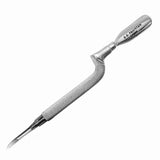 Comfort Hold Easy Grip Ergonomically Angled Curved Cuticle Pusher Tool Heavy Duty 5" Double Ended Pusher & Cleaner - Premium Pakistan Stainless Steel