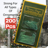 ALAZCO 400pc Green Christmas Holiday Ornament Hanger Hooks Hang Holiday Ornaments & Decorations Tree, Garlands & Wreaths