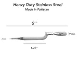 Comfort Hold Easy Grip Ergonomically Angled Curved Cuticle Pusher Tool Heavy Duty 5" Double Ended Pusher & Cleaner - Premium Pakistan Stainless Steel