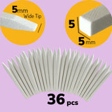 36 pcs Nail File Pumice Stone Sticks Cuticle Pusher Eraser Polish Dry Residue Skin Hangnail Nail Bed Cleaner Buffing Stone for Home & Salon Manicure Pedicure Tool
