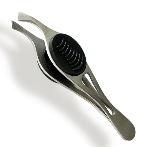 thumbnail image 2 of INSTUMAX Precision Slant Tip Tweezers For Eyebrows - Stainless Steel, 4in Green 2 of 2