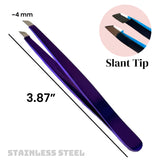 5 Coloful Precision Slant Tweezers Women & Men Expert Eyebrow Shaping Face Grooming Hair Removal Ingrown Splinter Slanted Tip Tweezer Stainless Steel 25 Degree Angle