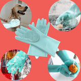 ALAZCO 2 Pairs of BPA FREE Silicone Dishwashing Gloves for Kitchen Silicone Scrubbing Gloves Soft Bristles Cleaning Pet Care Washing Reusable Non-Slip & Heat Resistant