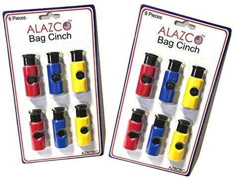 Set of 6 Bread Bag Clips - Cinch Non-Slip Grip EASY Squeeze & Lock