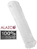 1 ALAZCO 80 ft. Extra Strong Diamond Braid Polypropylene Multi-Purpose Flag Line Rope - Weather Resistant Shock Absorbent Heavy Duty Poly 3/16’’ Thick (1 Rope Only)