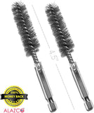 2pc Stainless Steel ALAZCO 5/8" Wire Brush for Power Drill Impact Driver - Hex Shank