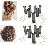  ALAZCO 28 pc Vintage Style Hair Roller Medium BRUSH ROLLERS & PINS Mesh Hair Curlers With Bristles 2.5"x 3/4", with Flexible Locking Pins 