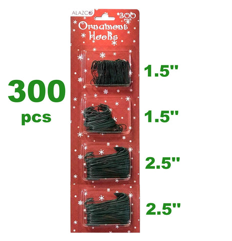 Christmas Holiday Ornament Hanger Hooks (300 Green) Hang Holiday Ornaments & Decorations Tree, Garlands & Wreaths - By ALAZCO