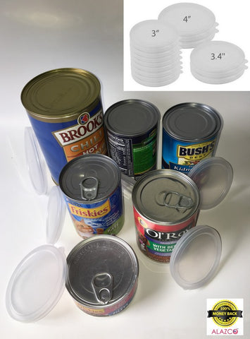 18pc BPA-Free ALAZCO Can Covers - Large Medium & Small Plastic Tight Seal Lids For Canned Goods or Pet Dog Cat Food Food Saver Reusable
