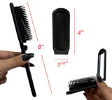 2 Black ALAZCO Folding Hair Brush With Mirror Compact Pocket Size Travel Car Gym Bag Purse Locker Swimming Camping Sleepover Gift and more