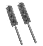 2pc Stainless Steel ALAZCO 5/8" Wire Brush for Power Drill Impact Driver - Hex Shank