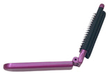  2 PINK ALAZCO Folding Hair Brush With Mirror Compact Pocket Size Travel Car Gym Bag Purse Locker Swimming Camping Sleepovers and more 