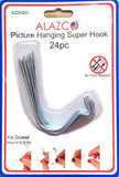 24pc Set ALAZCO Super Hooks - Hang Pictures Mirrors Clocks Wall Art Without Any Tool, Hammer, Nails or Drilling! Excellent Quality!
