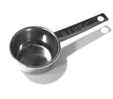  3pc STAINLESS STEEL ALAZCO COFFEE MEASURING SCOOP 1/8 CUP - Kitchen Baking Cooking Measuring Scoop Spice Herbs Salt Sugar Flour Cocoa Protein Powder Keto Cream Scoop 