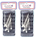  ALAZCO 14 pc Vintage Style Hair Roller Medium BRUSH ROLLERS & PINS Mesh Hair Curlers With Bristles 2.5"x 3/4", with Flexible Locking Pins 