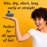Hair Scalp Shampoo Brush Scrubber Dandruff Care Relaxing Soft Flexible Silicone Bristles Wet Dry Curly Straight Short Long Hair Growth Hair Oil Application – Men Women Kids & Pets
