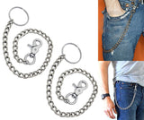 Chrome Steel 18" Wallet Chain Trigger Snap Hook & 2" Split Ring