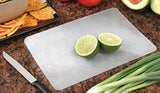 4 ALAZCO Clear Flexible Cutting Board 5.75'' x 7.5'' Small For Bar Counter-Top Chopping Mats For Fruits & Vegetables Appetizer Garnish Prep - CLEAR