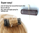  ALAZCO 14 pc Vintage Style Hair Roller Medium BRUSH ROLLERS & PINS Mesh Hair Curlers With Bristles 2.5"x 3/4", with Flexible Locking Pins 