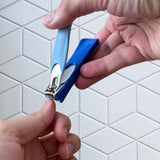 Comfort Hold Nail Clippers Non-Slip Ribbed Cushion Sure Grip Clipping Catcher Toenails Finger Nail Cutter Sharp Trimmer Stainless Steel Men Women Arthritis Unsteady Hands