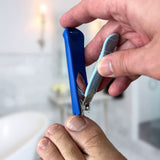 Comfort Hold Nail Clippers Non-Slip Ribbed Cushion Sure Grip Clipping Catcher Toenails Finger Nail Cutter Sharp Trimmer Stainless Steel Men Women Arthritis Unsteady Hands